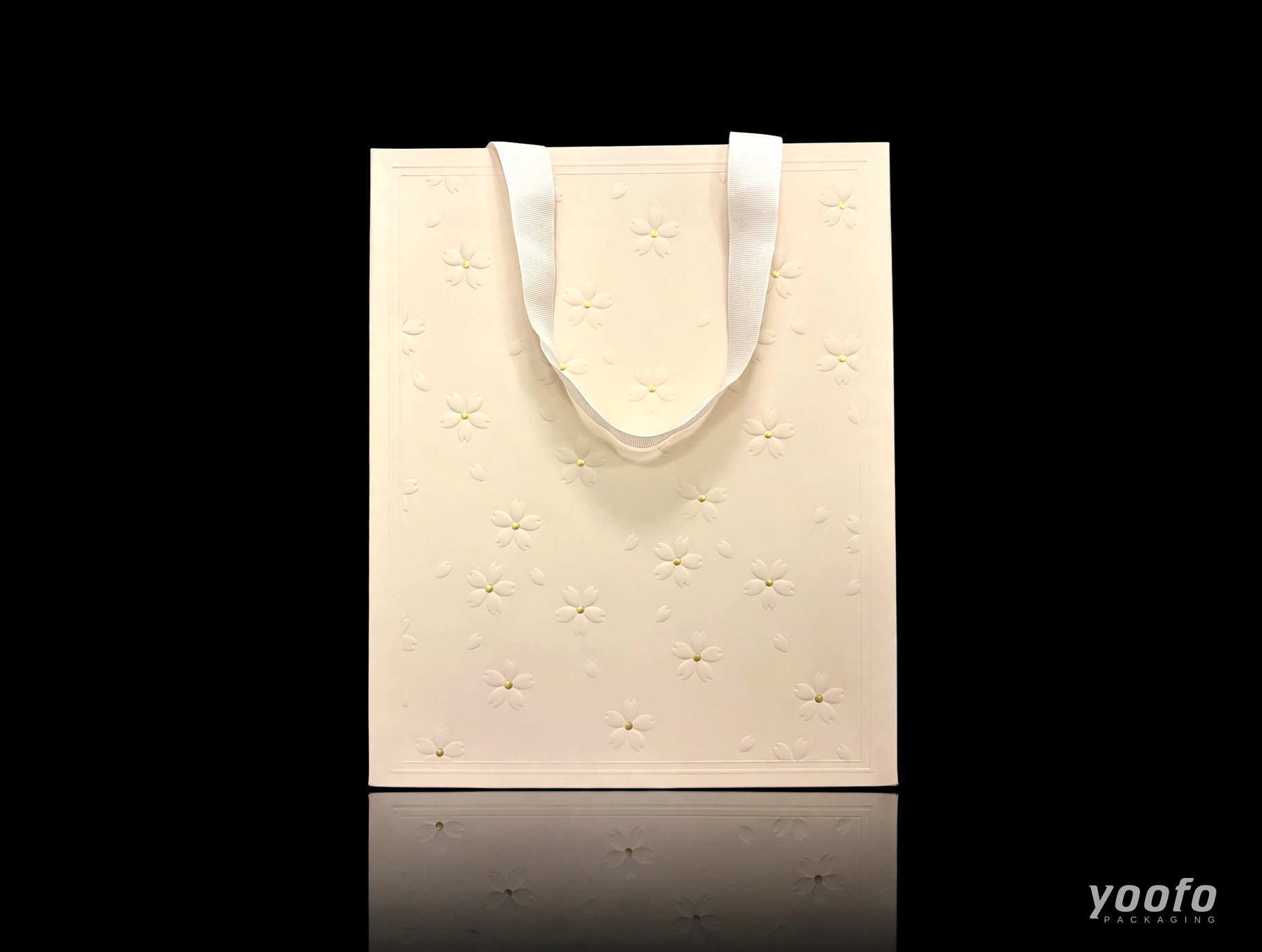 樱花浮雕无腰线手提袋 - 2