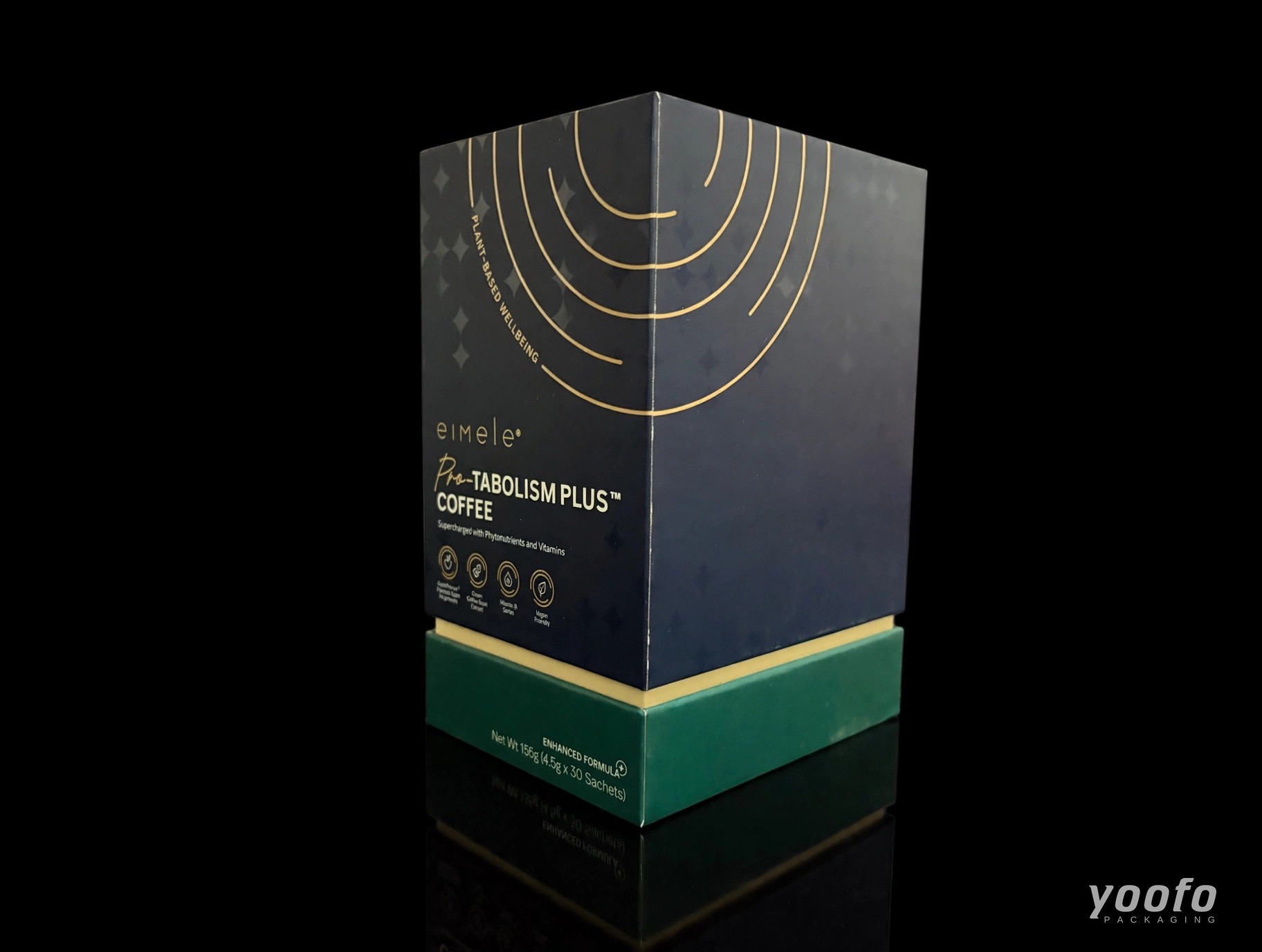 علبة هدايا قهوة العافية الكحلية · علبة هدايا المكملات الصحية · Yoofo Packaging